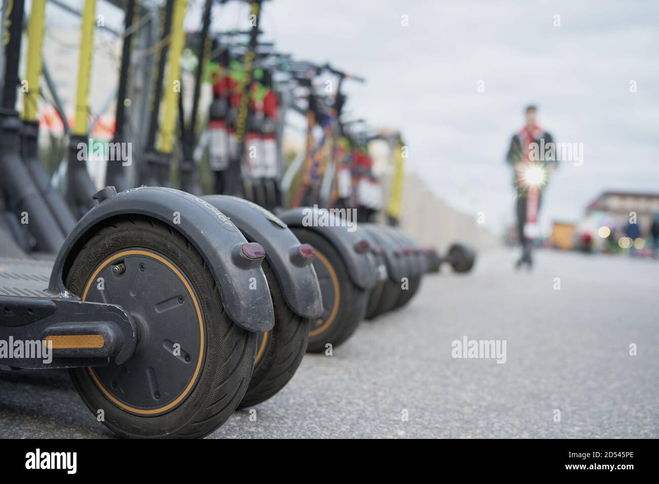 Parking and scooter hire, as a business process , the picture shows the