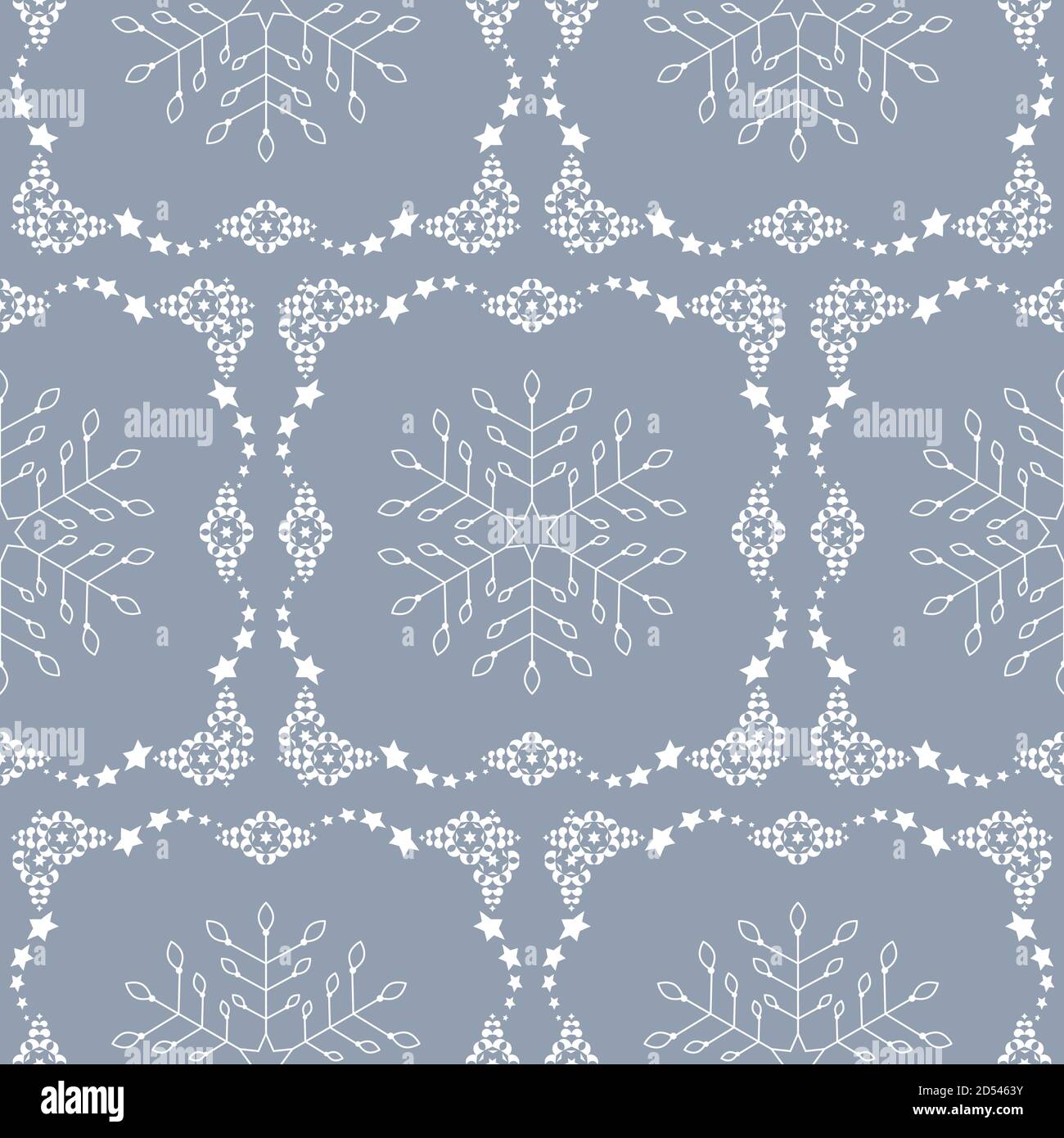 Seamless pattern christmas theme. Snowflakes and frieze with stars ...