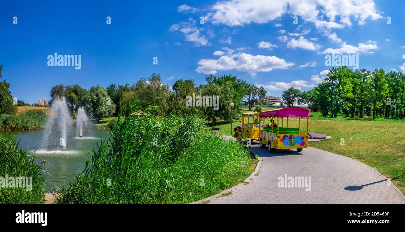 Zaporozhye, Ukraine 07.21.2020. Voznesenovsky park in Zaporozhye, Ukraine, on a sunny summer morning Stock Photo
