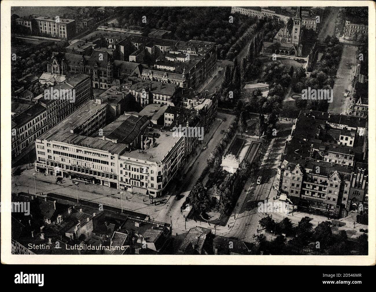 Szczecin Stettin Pommern, Fliegeraufnahme, Stadtzentrum, Berliner Tor