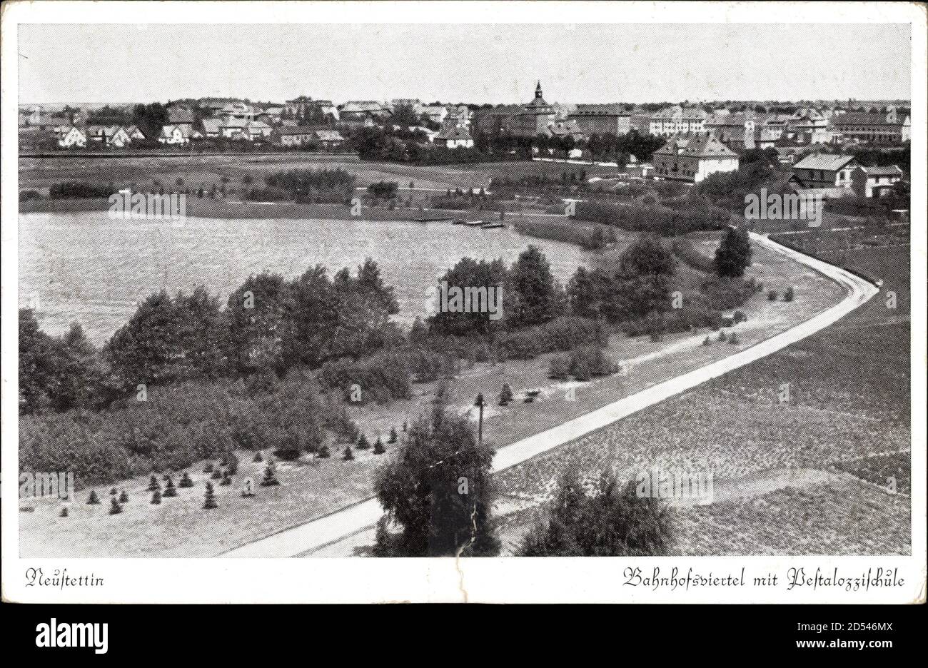 Szczecinek Neustettin Pommern, Bahnhofsviertel, Pestalozzischule