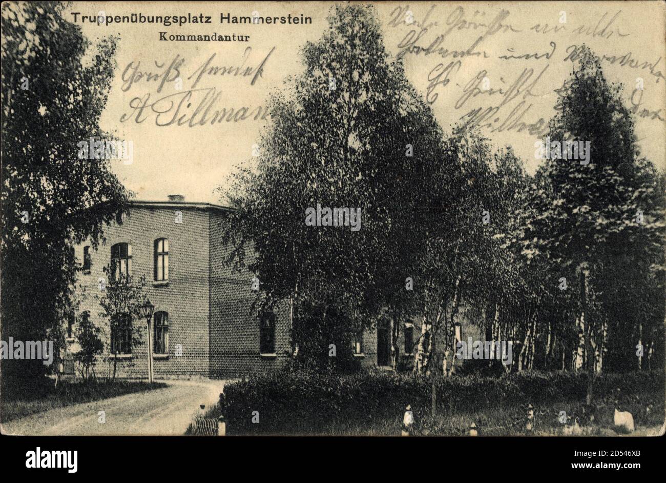 Czarne Hammerstein Pommern, Truppenübungsplatz, Kommandantur um 1912