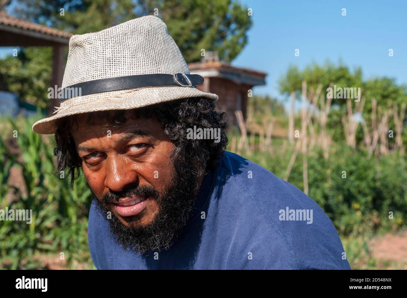 Portrait of Colombian man with hat, looking at the camera Stock Photo -  Alamy
