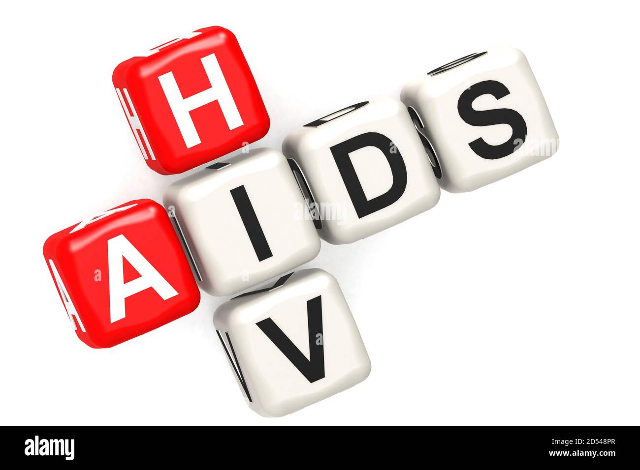 HIV Aids cube crossword on white background, 3D rendering Stock Photo ...