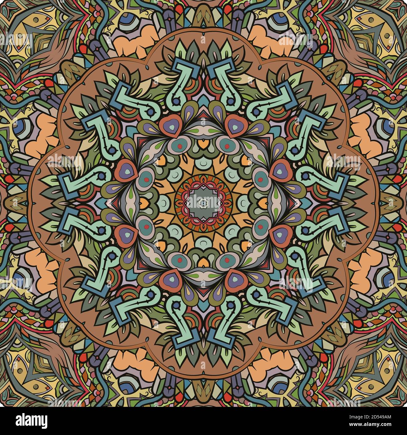 Seamless tracery tile mehndi design Stock Vector
