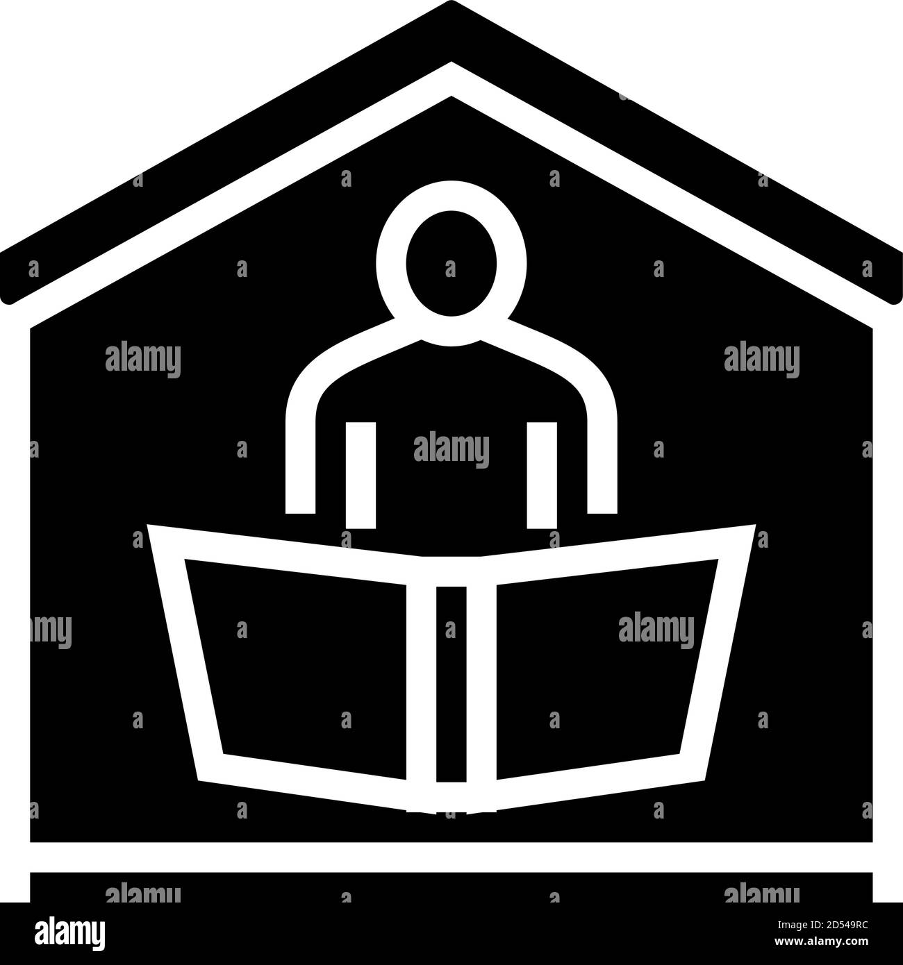 reading book glyph icon vector illustration Stock Vector Image & Art ...