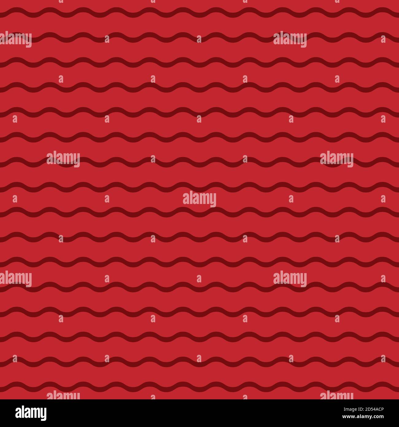 Seamless pattern of wavy red lines on a dark red background. Vector
