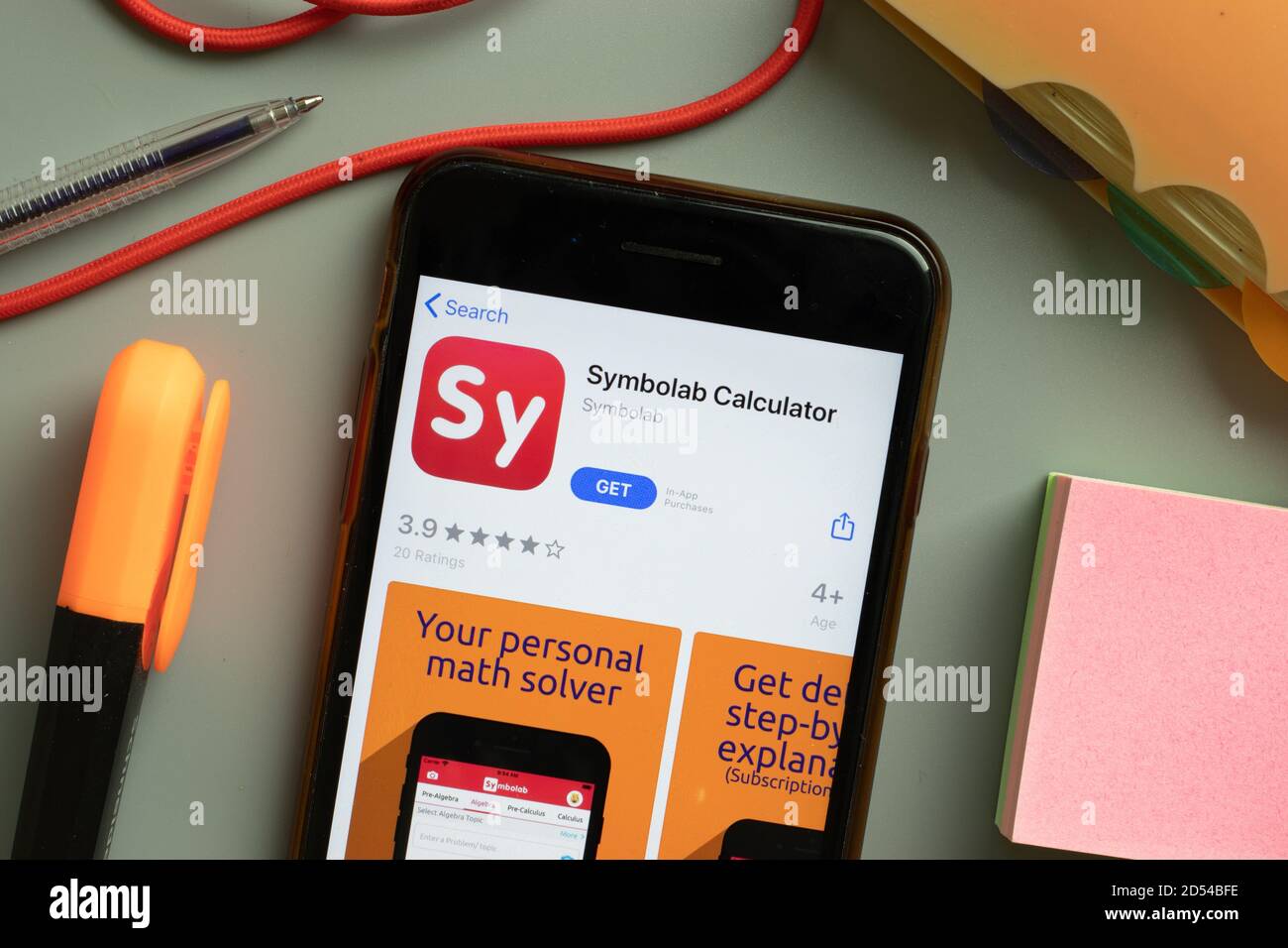 New York, USA - 29 September 2020: Symbolab Calculator mobile app logo on  phone screen close up, Illustrative Editorial Stock Photo - Alamy