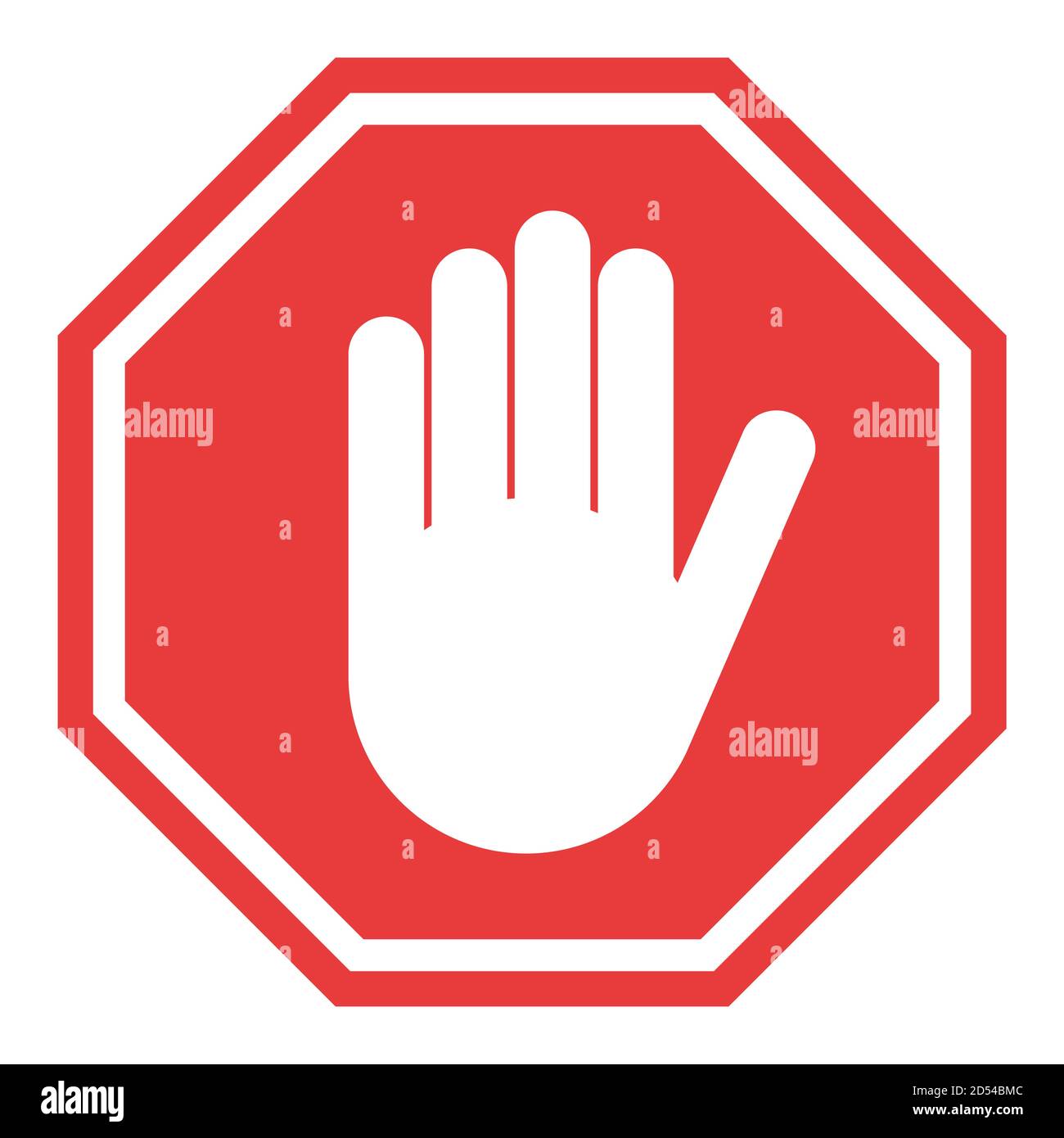 Stop sign, icon hand vector. Red color singe symbol illustration . Stock Vector