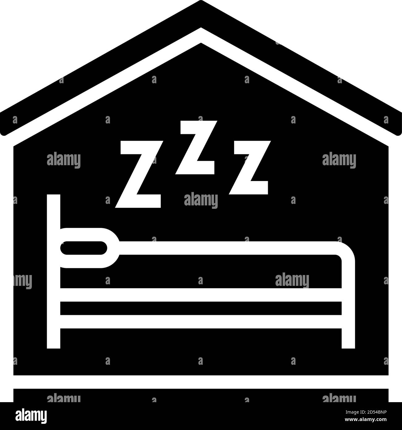 sleeping in bed glyph icon vector illustration Stock Vector Image & Art ...