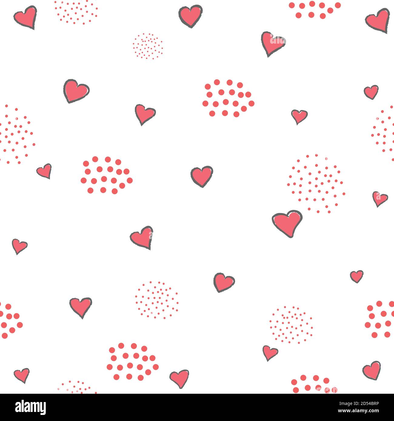 Hand Drawn Heart seamless Pattern. Vector Illustration Stock Vector ...