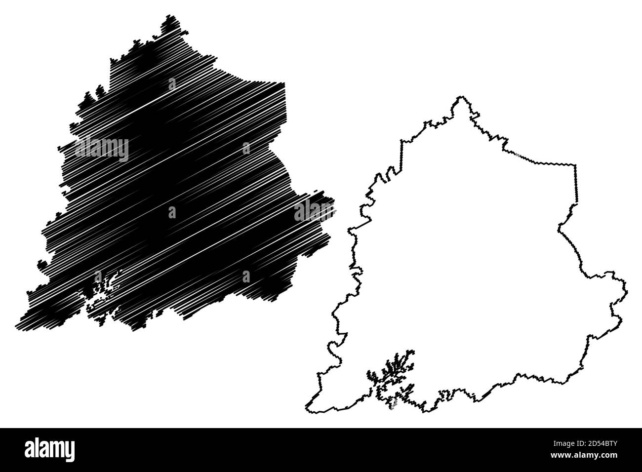 Laurel County, Kentucky (U.S. county, United States of America, USA, U.S., US) map vector illustration, scribble sketch Laurel map Stock Vector