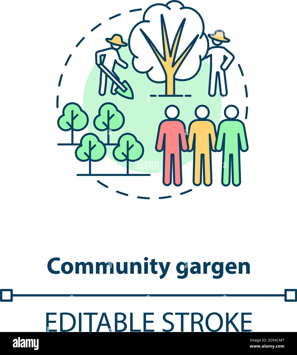 Community gargen concept icon Stock Vector