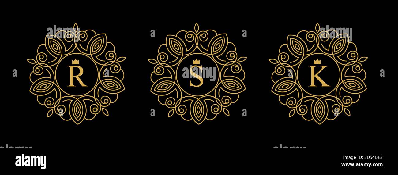 Elegant floral monogram template Design Stock Vector Image & Art - Alamy