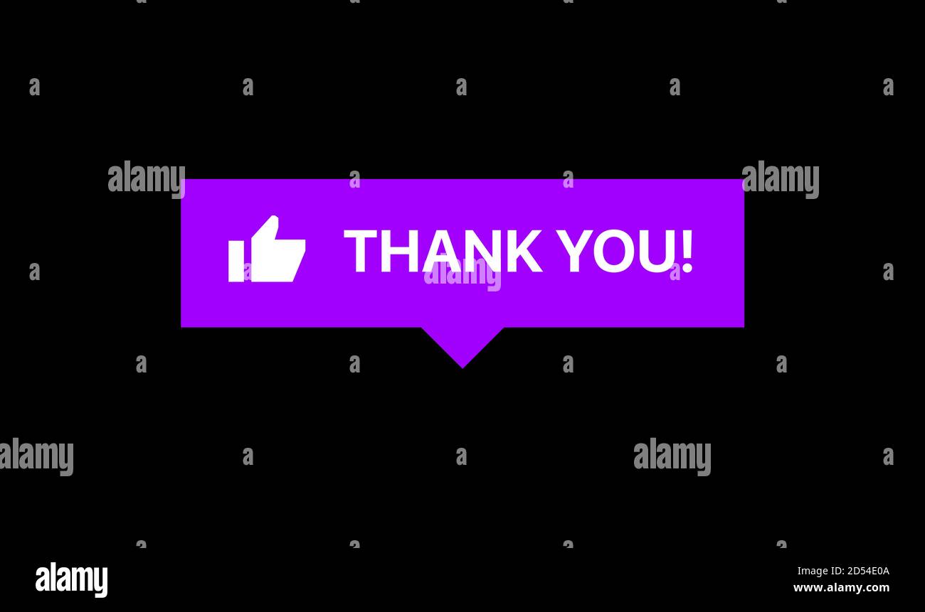 Thank You Message Thank You Notification Social Media Reaction Vector Illustration On Black Background Stock Vector Image Art Alamy