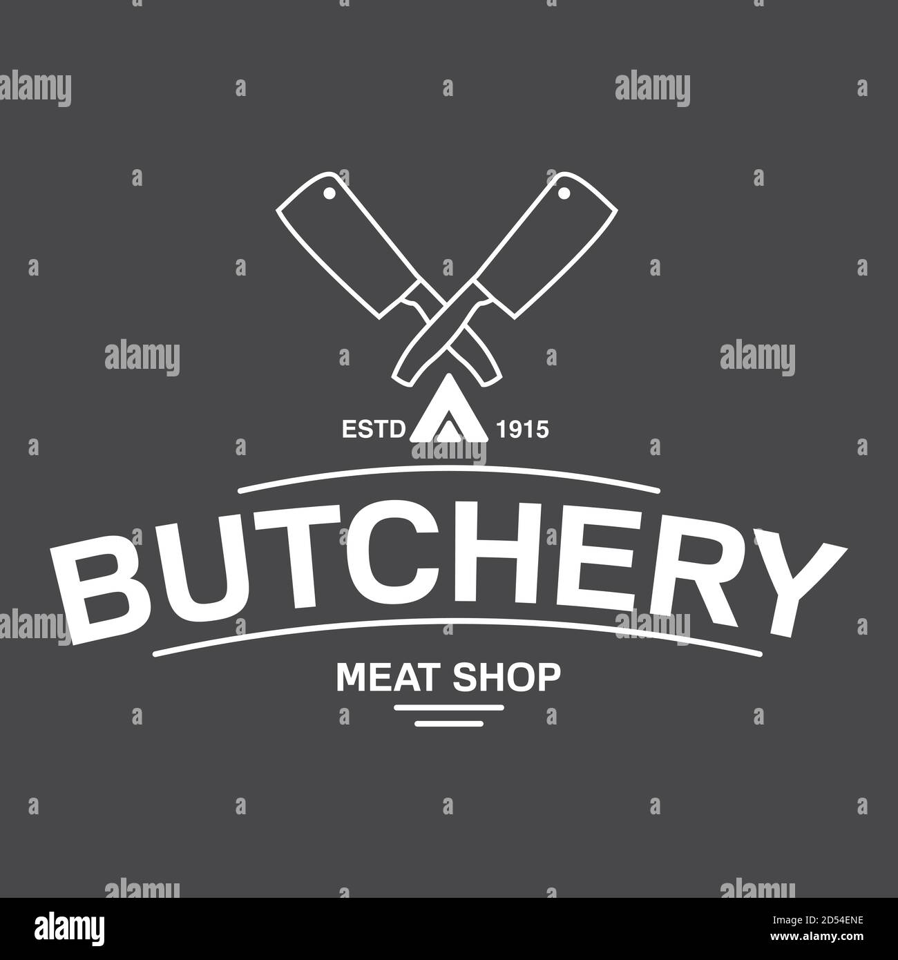 Emblem Butcher meat shop.Chefs knives crossed.Logo template for meat ...