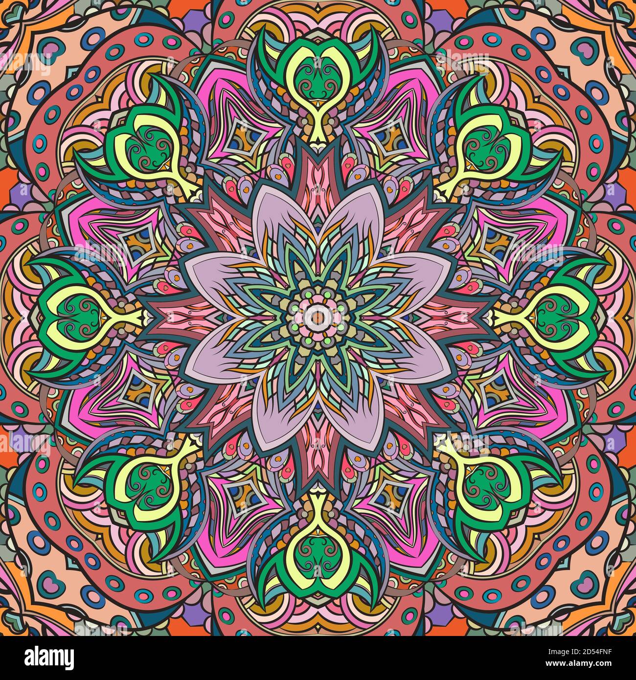 Seamless tracery tile mehndi design Stock Vector