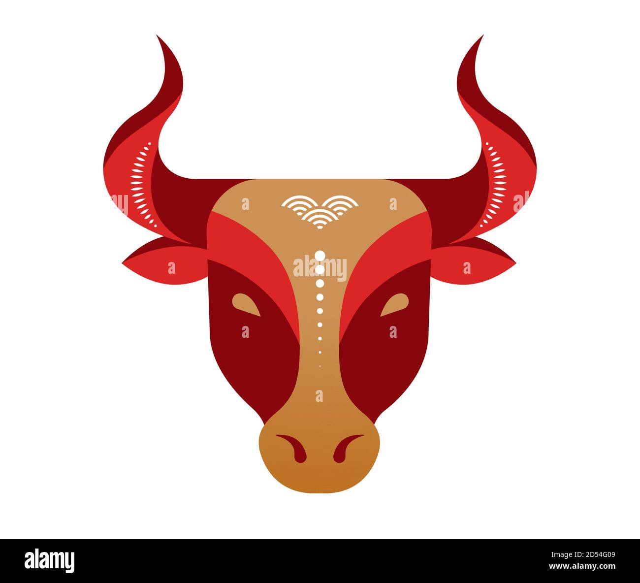 Chinese new year 2021 year of the ox, Chinese zodiac symbol Stock Vector
