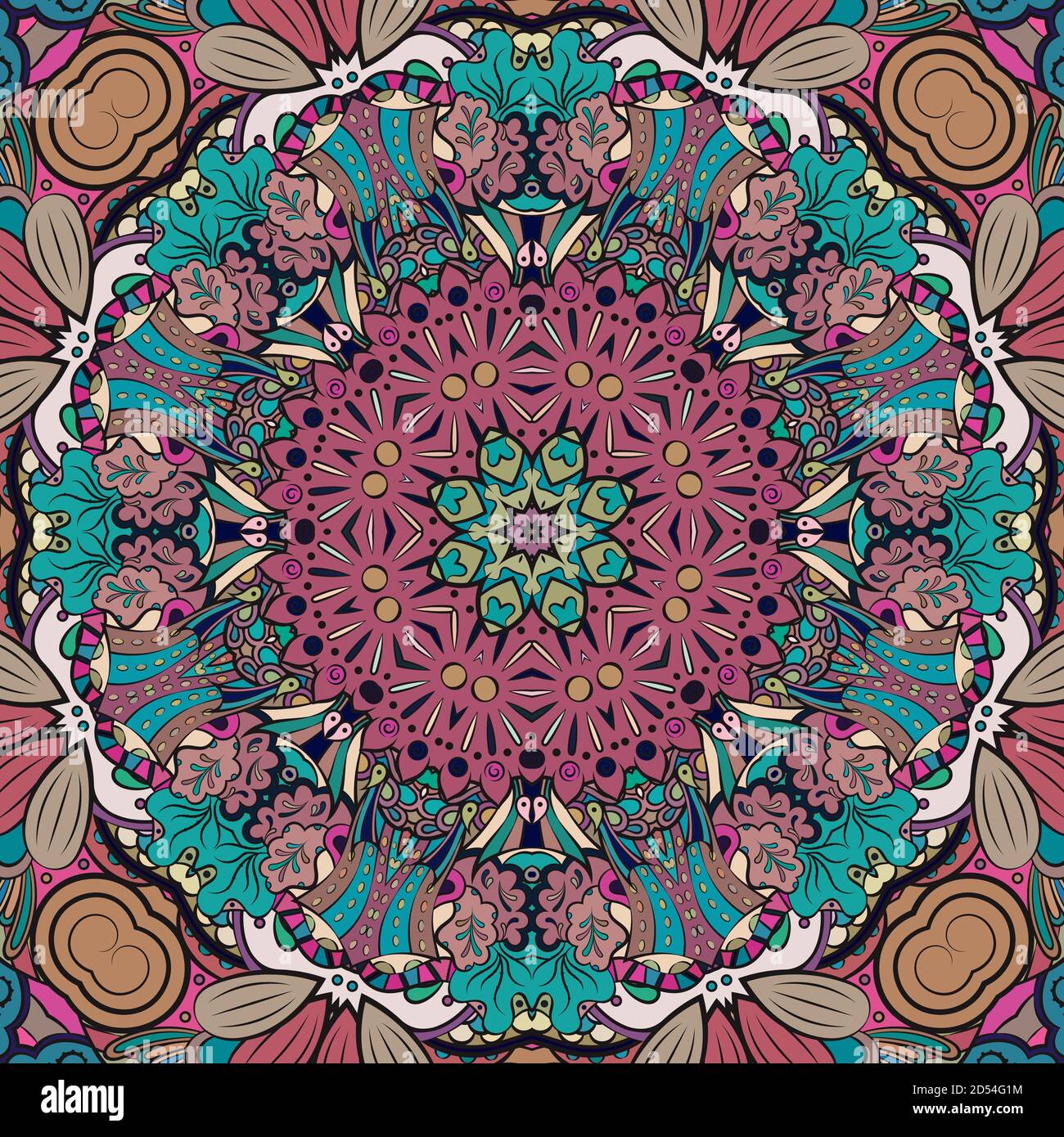 Seamless tracery tile mehndi design Stock Vector