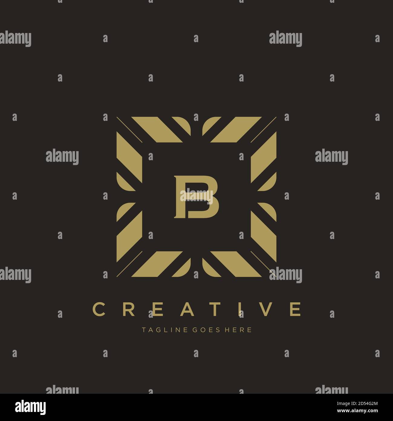 B initial letter luxury ornament monogram logo template vector art ...