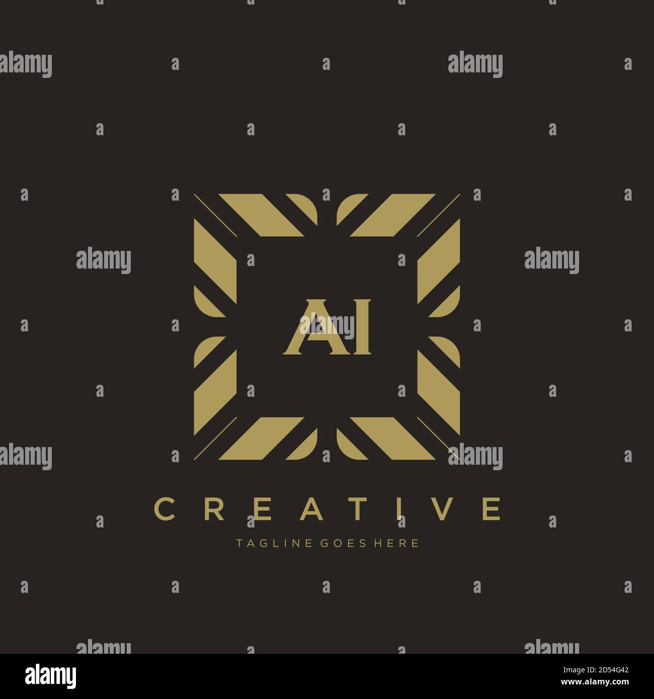 AI initial letter luxury ornament monogram logo template vector art Stock Vector