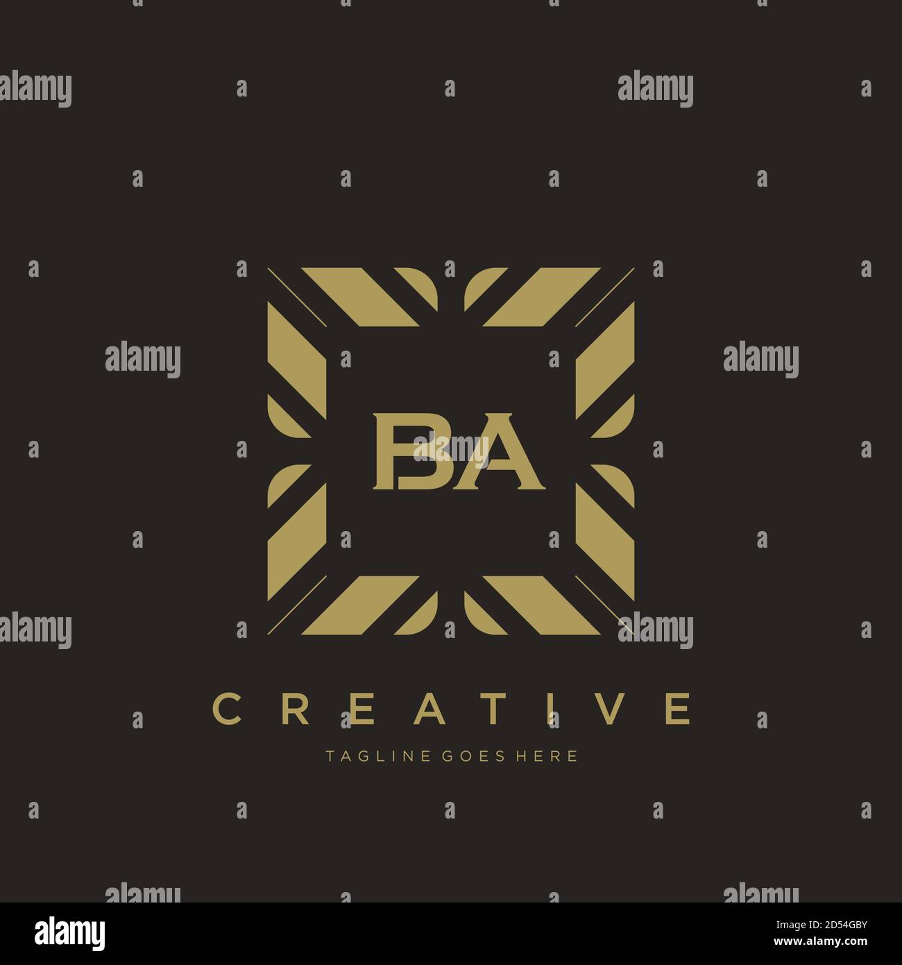 BA initial letter luxury ornament monogram logo template vector art Stock Vector