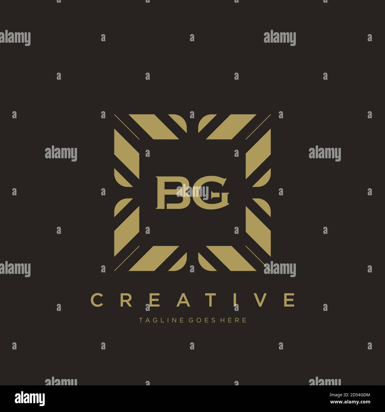 BG initial letter luxury ornament monogram logo template vector art Stock Vector