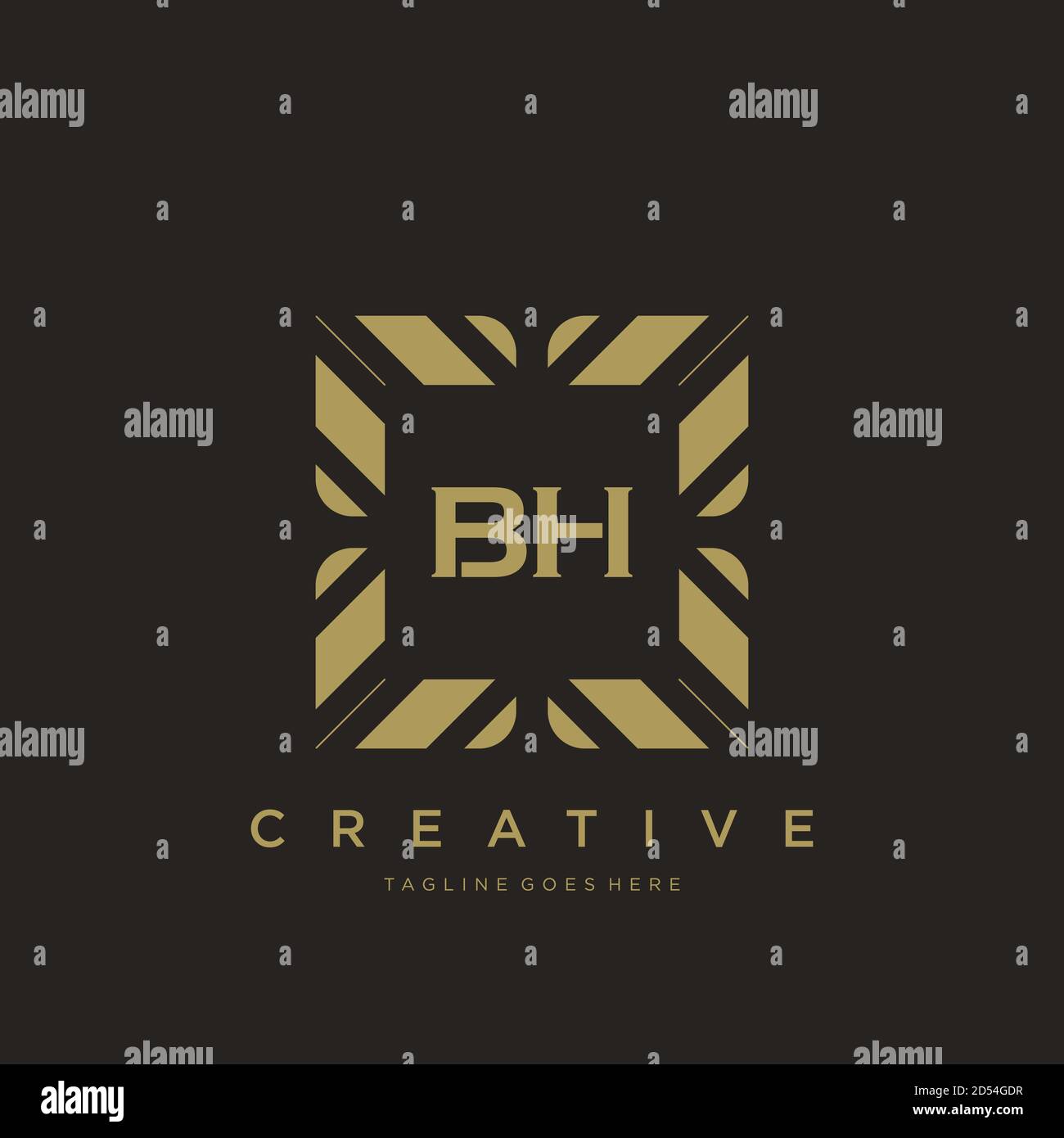 BH initial letter luxury ornament monogram logo template vector art Stock Vector