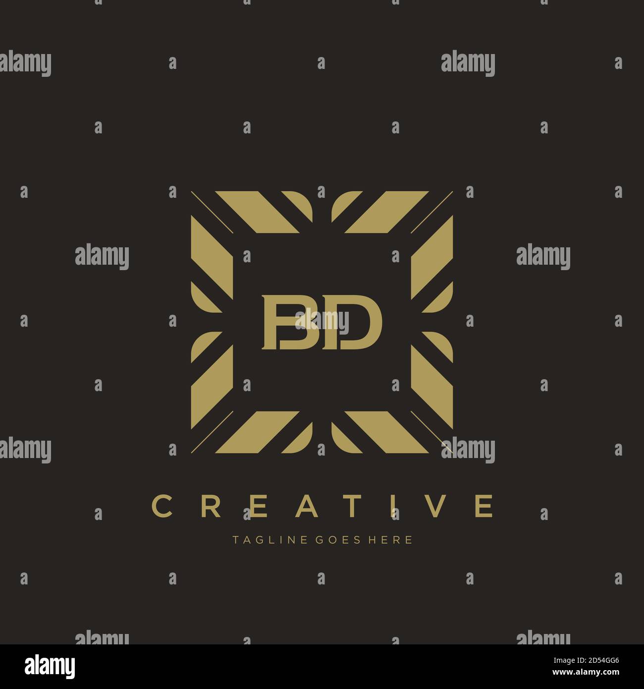 BD initial letter luxury ornament monogram logo template vector art Stock Vector