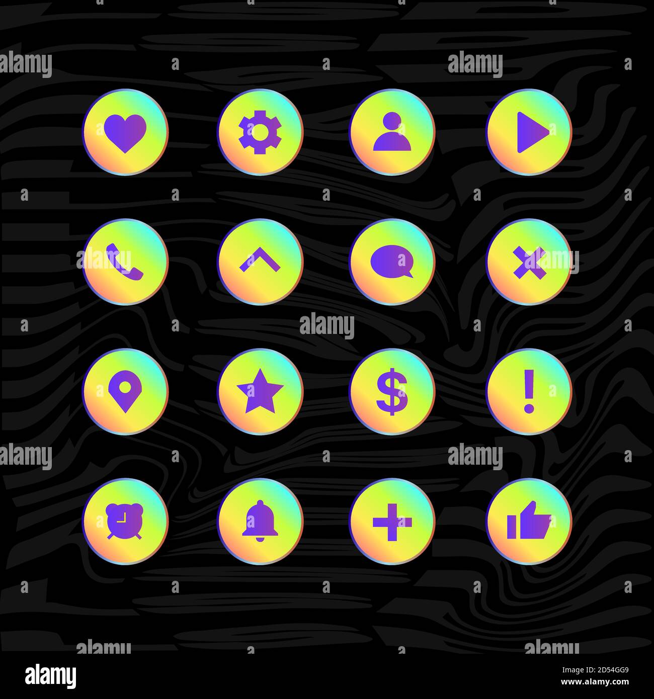 Social Media Vector Icon Set On Black Background Stock Vector