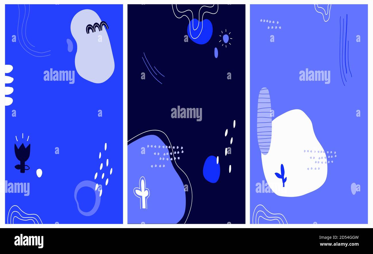 Hand drawn abstract backgrounds set Stock Vector