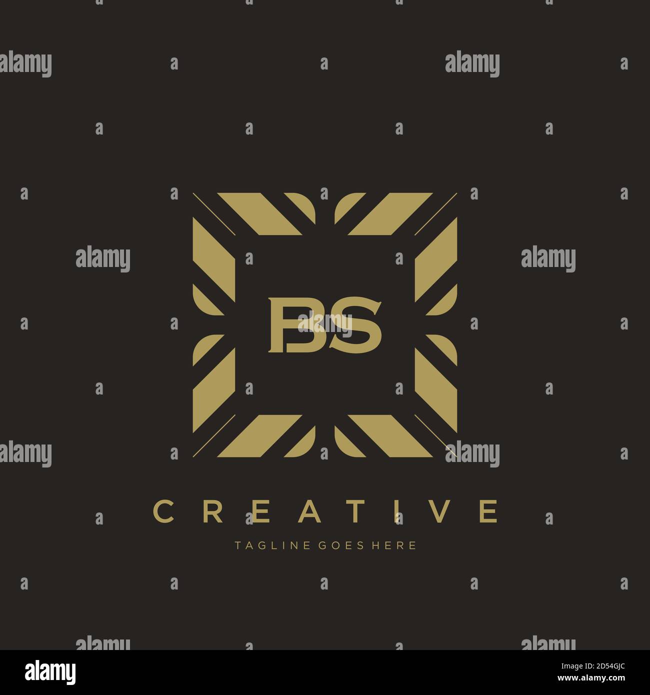 BS initial letter luxury ornament monogram logo template vector art Stock Vector
