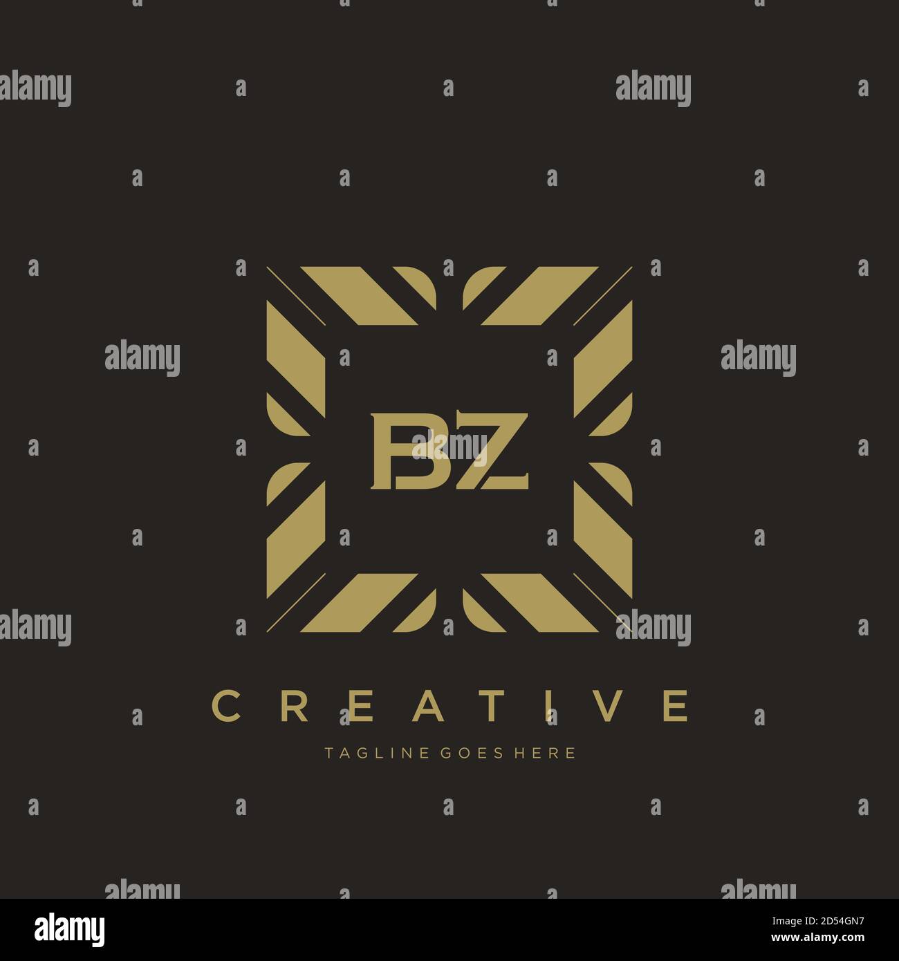 BZ initial letter luxury ornament monogram logo template vector art Stock Vector