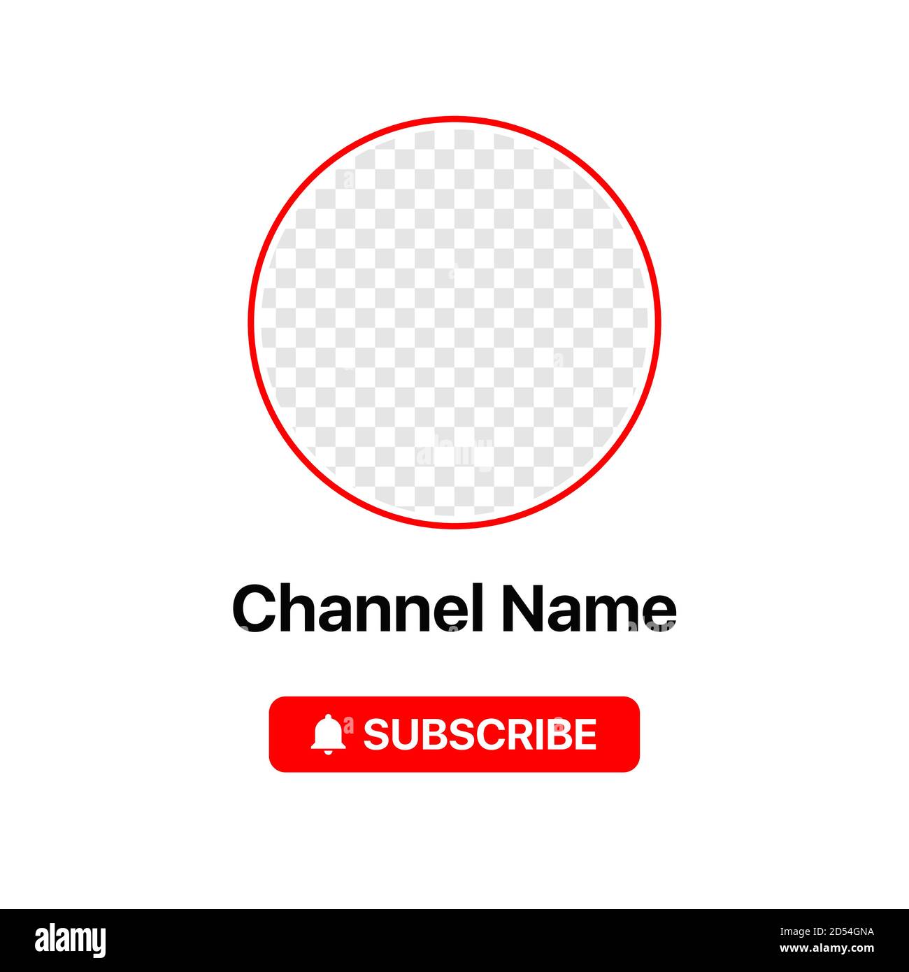 Youtube Profile Icon Interface. Subscribe Button. Channel Name. Transparent  Placeholder. Put Your Photo Under Background Stock Vector Image & Art -  Alamy