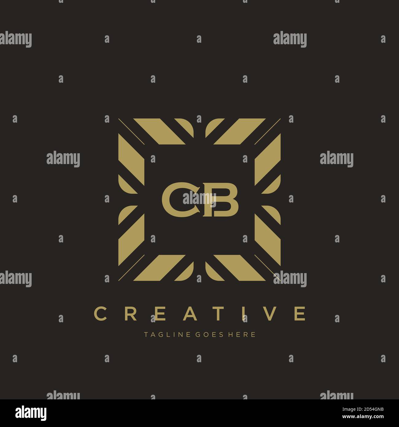 CB initial letter luxury ornament monogram logo template vector art Stock Vector