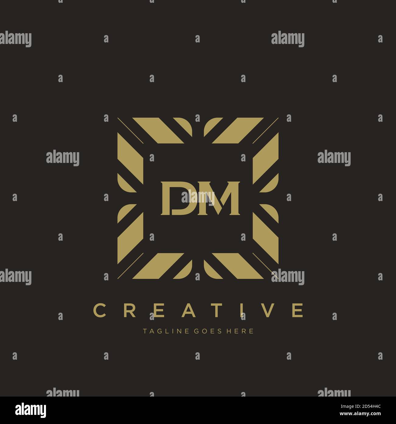 DM initial letter luxury ornament monogram logo template vector art Stock Vector