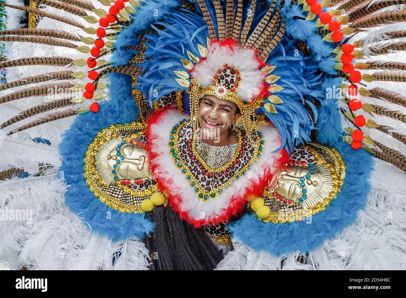 Florida Ft. Fort Lauderdale Caribbean Mardi Gras Junior Carnival,hand crafted handmade costumes costume outfit outfits,parade procession Black African Stock Photo
