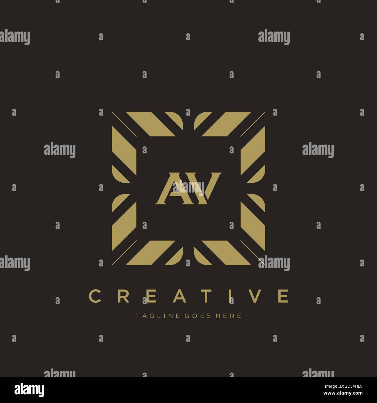 AV initial letter luxury ornament monogram logo template vector art Stock Vector