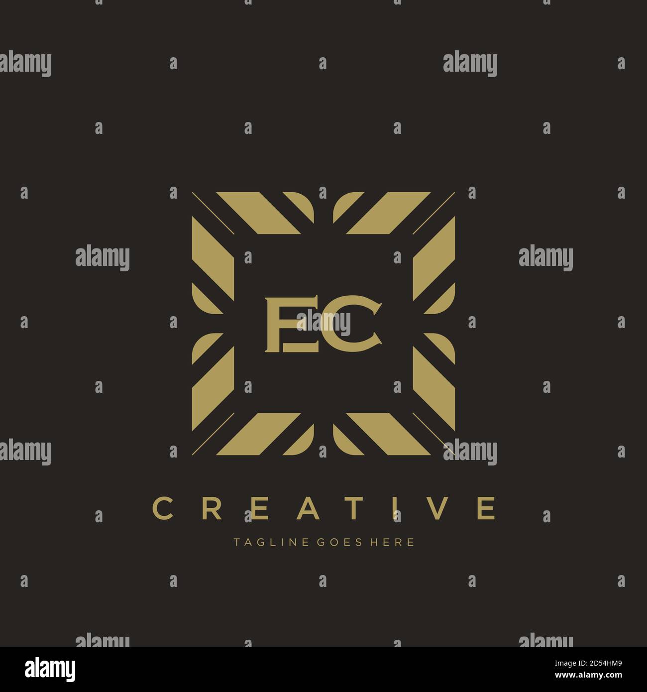 EC initial letter luxury ornament monogram logo template vector art Stock Vector