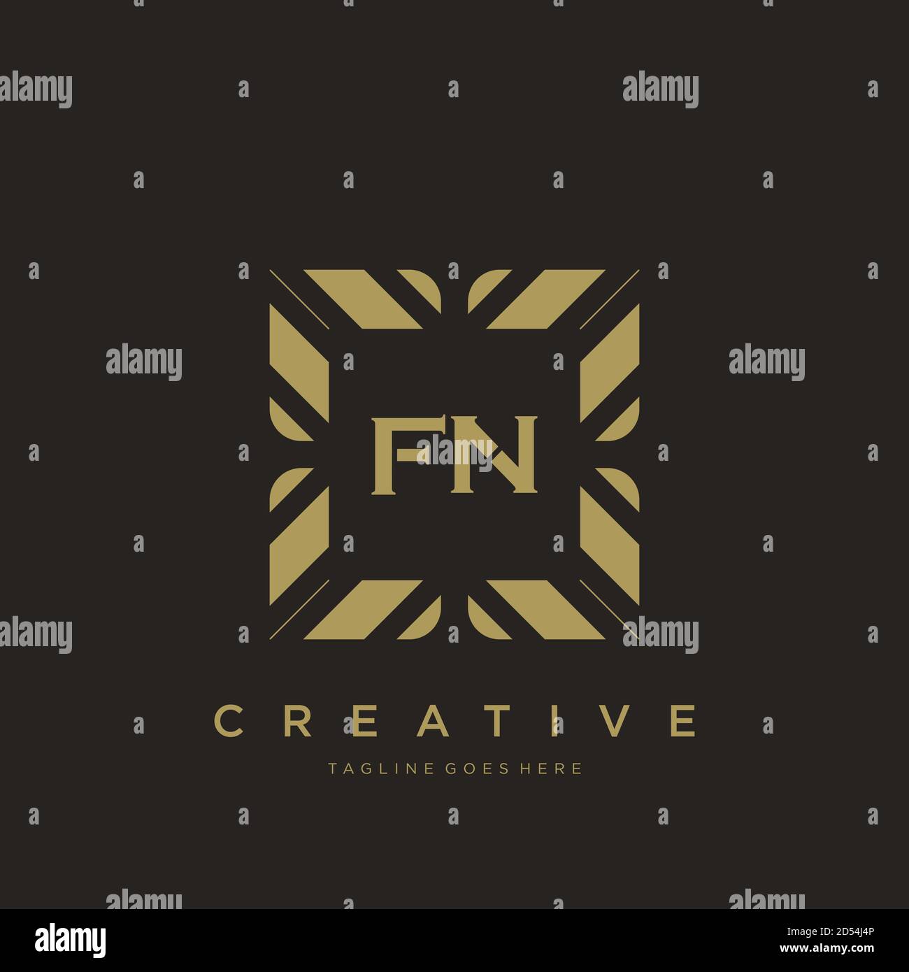 FN initial letter luxury ornament monogram logo template vector art Stock Vector