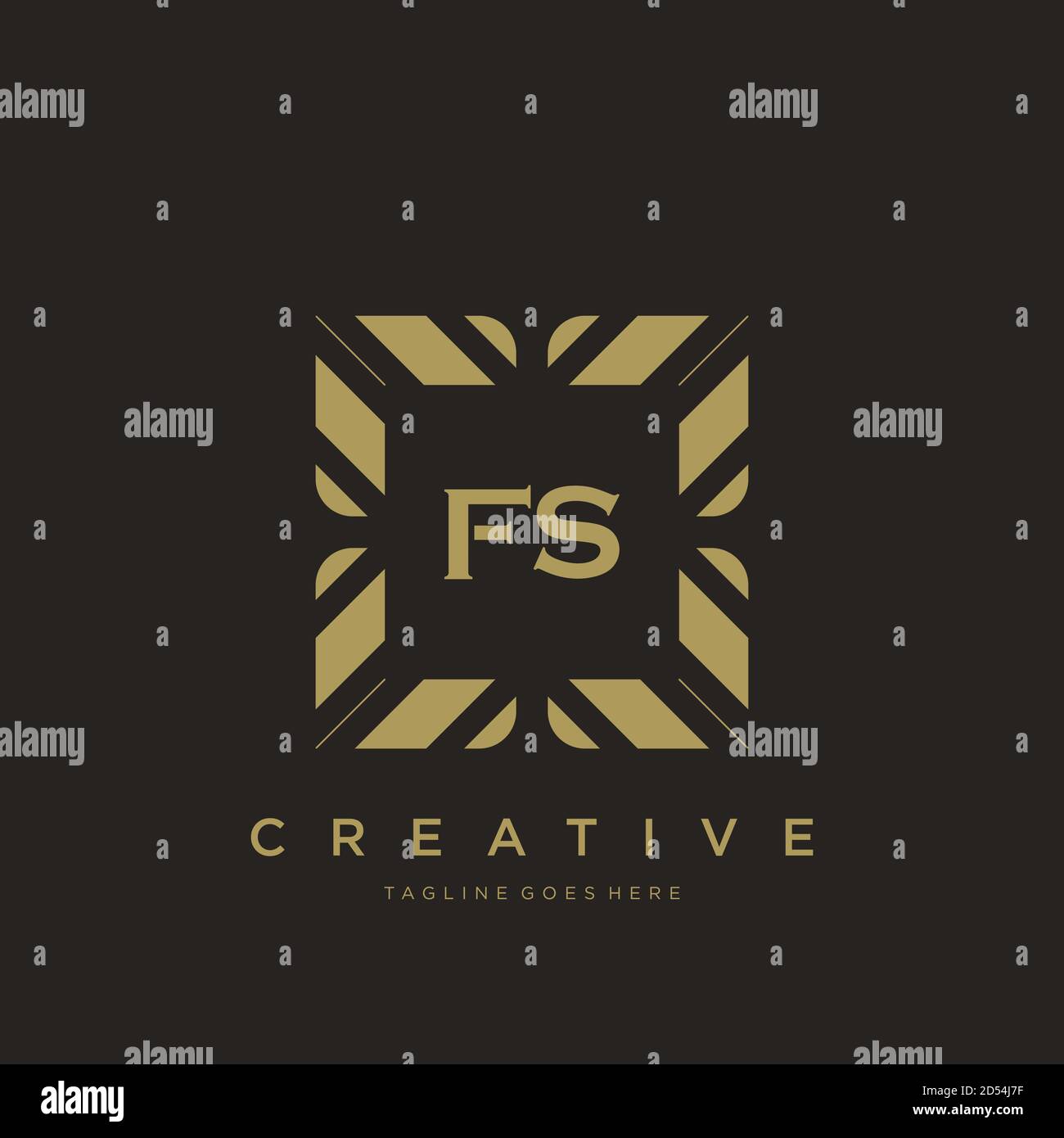 FS initial letter luxury ornament monogram logo template vector art Stock Vector