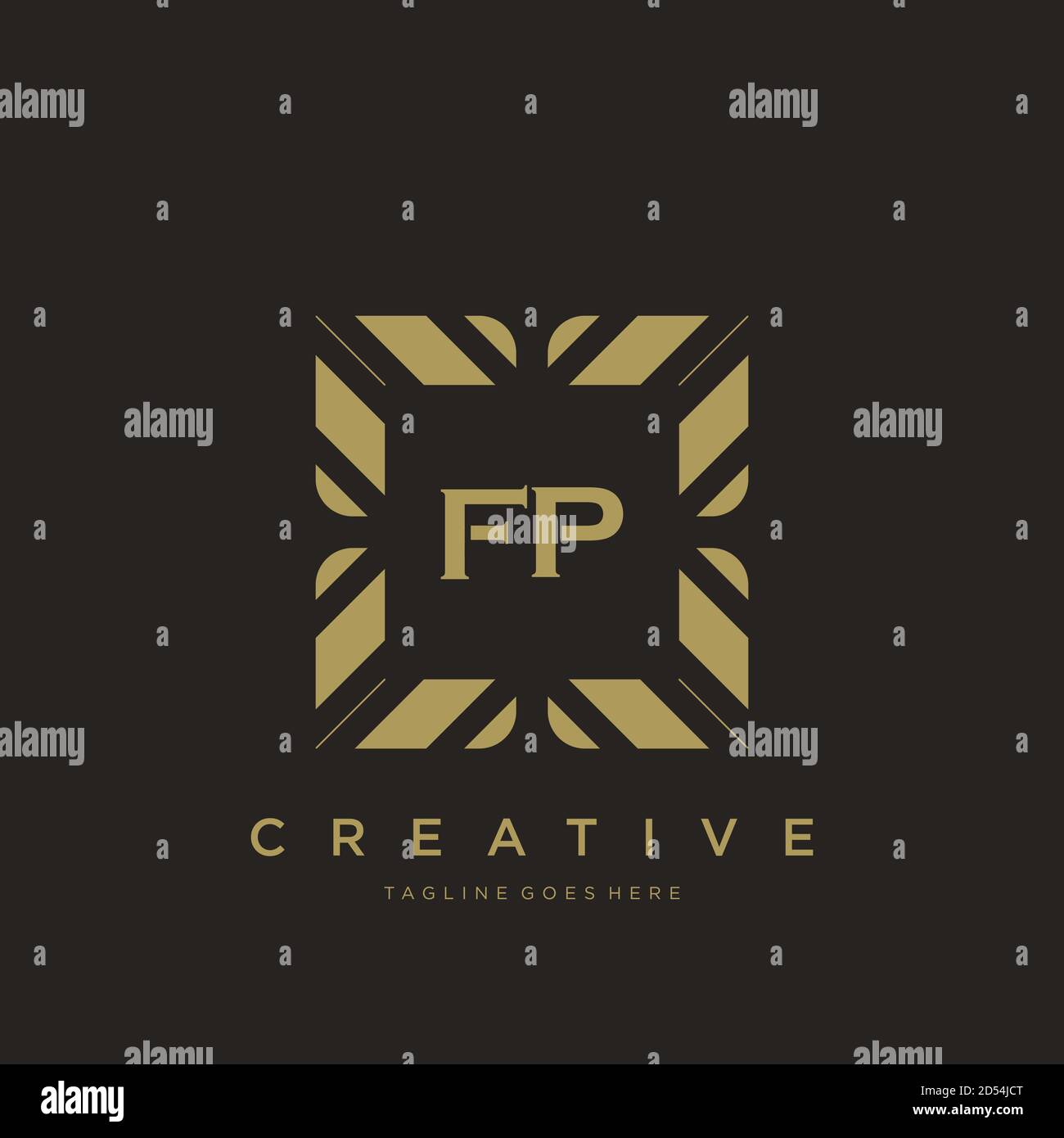FP initial letter luxury ornament monogram logo template vector art Stock Vector