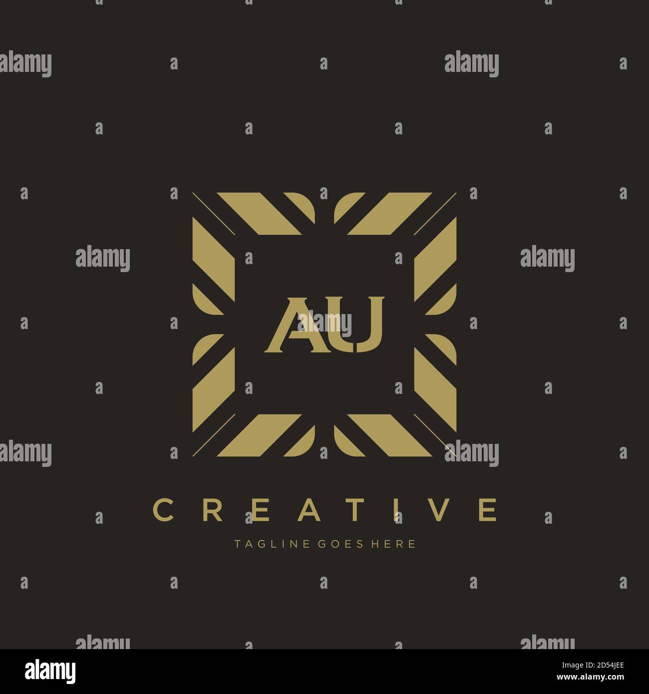 AU initial letter luxury ornament monogram logo template vector art Stock Vector