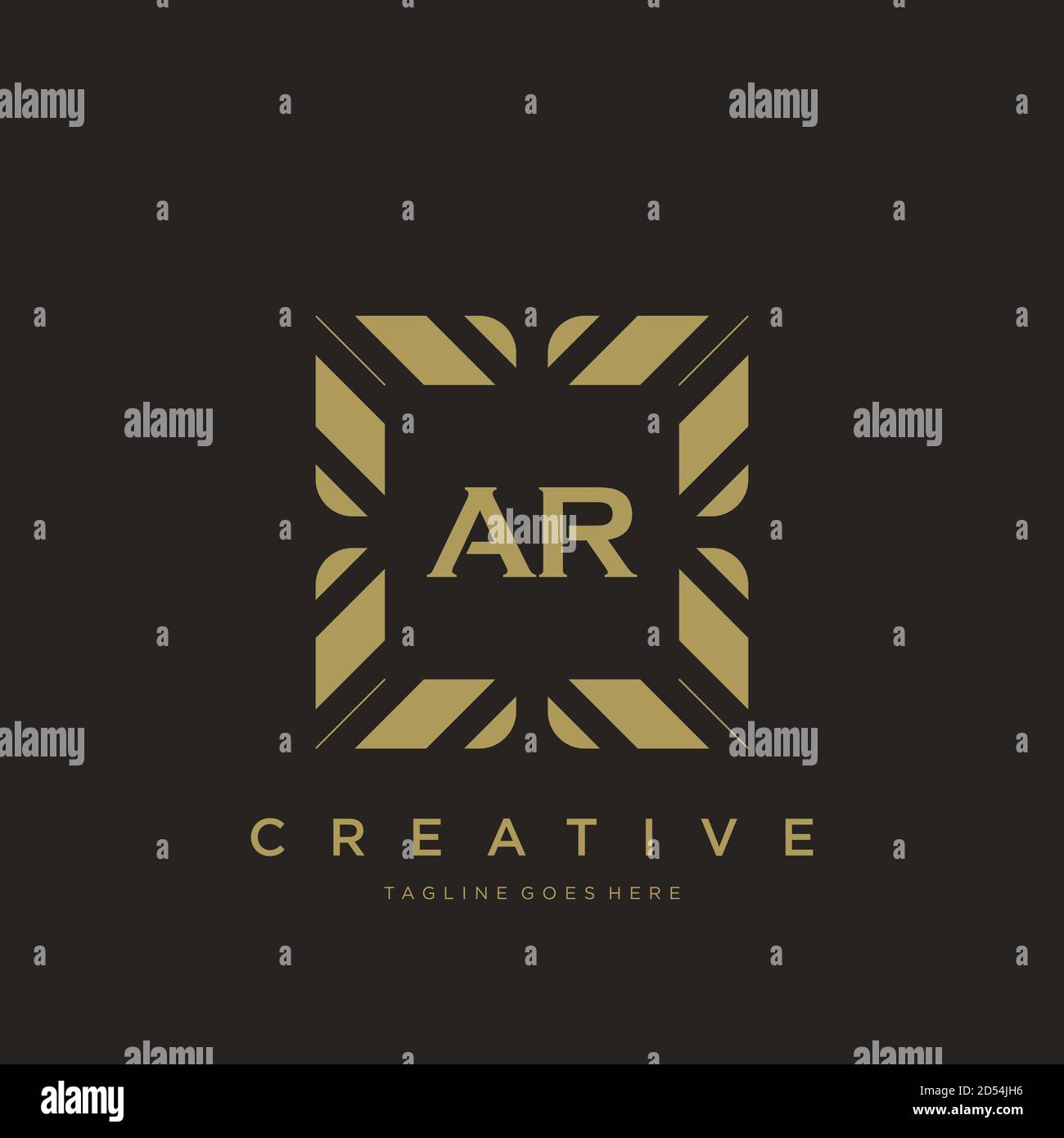 AR initial letter luxury ornament monogram logo template vector art Stock Vector