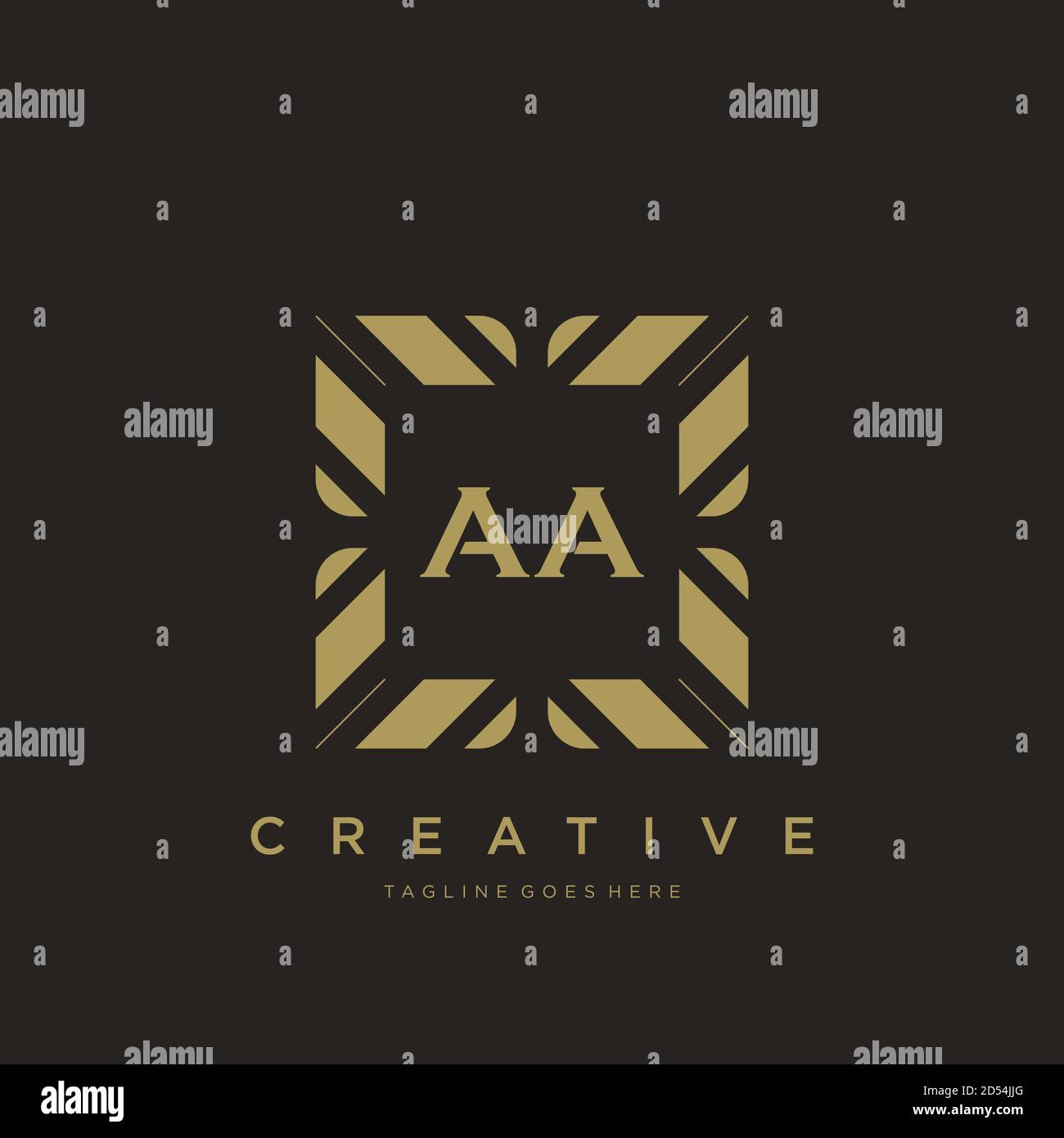AA initial letter luxury ornament monogram logo template vector art Stock Vector