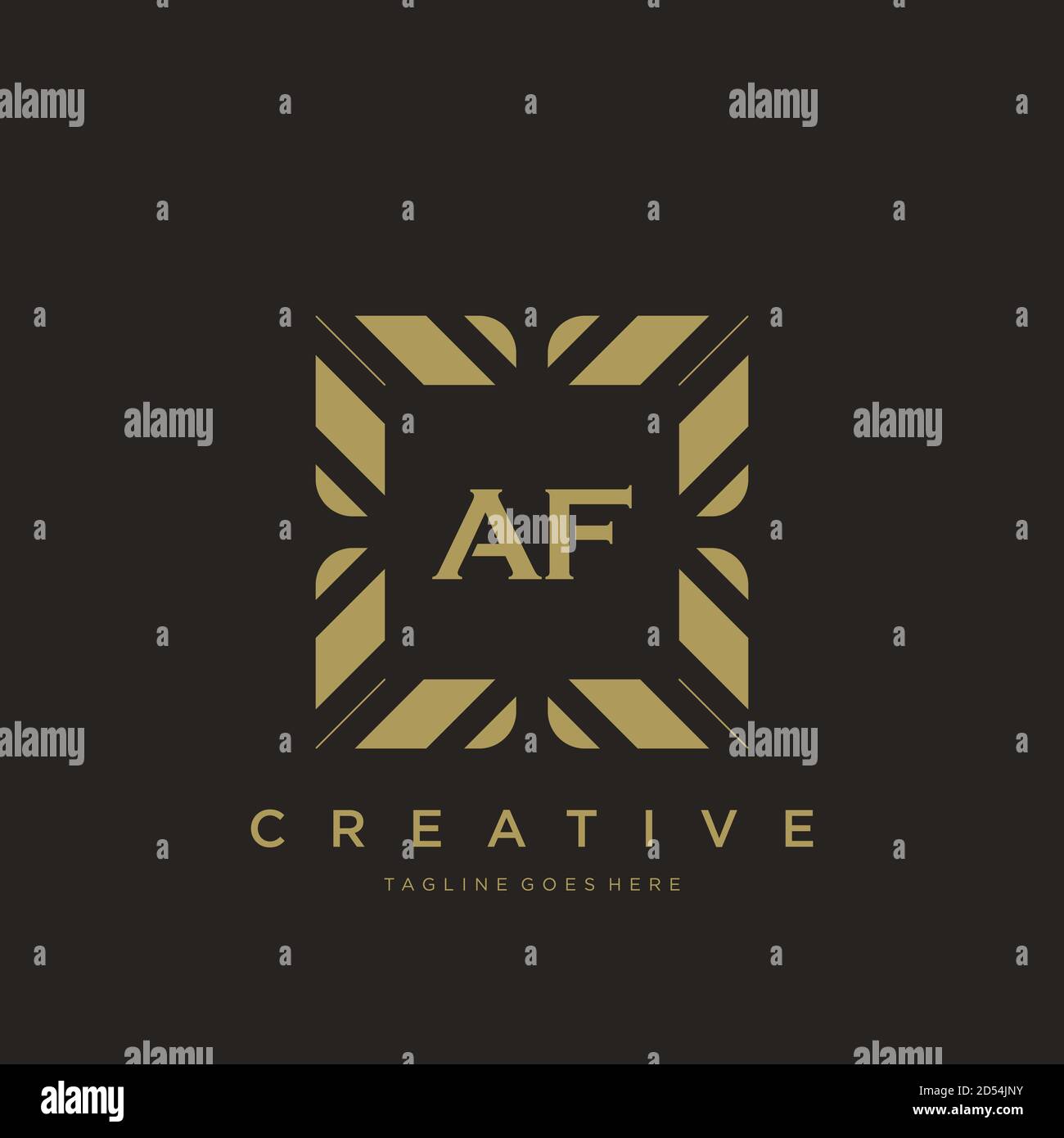 AF initial letter luxury ornament monogram logo template vector art Stock Vector