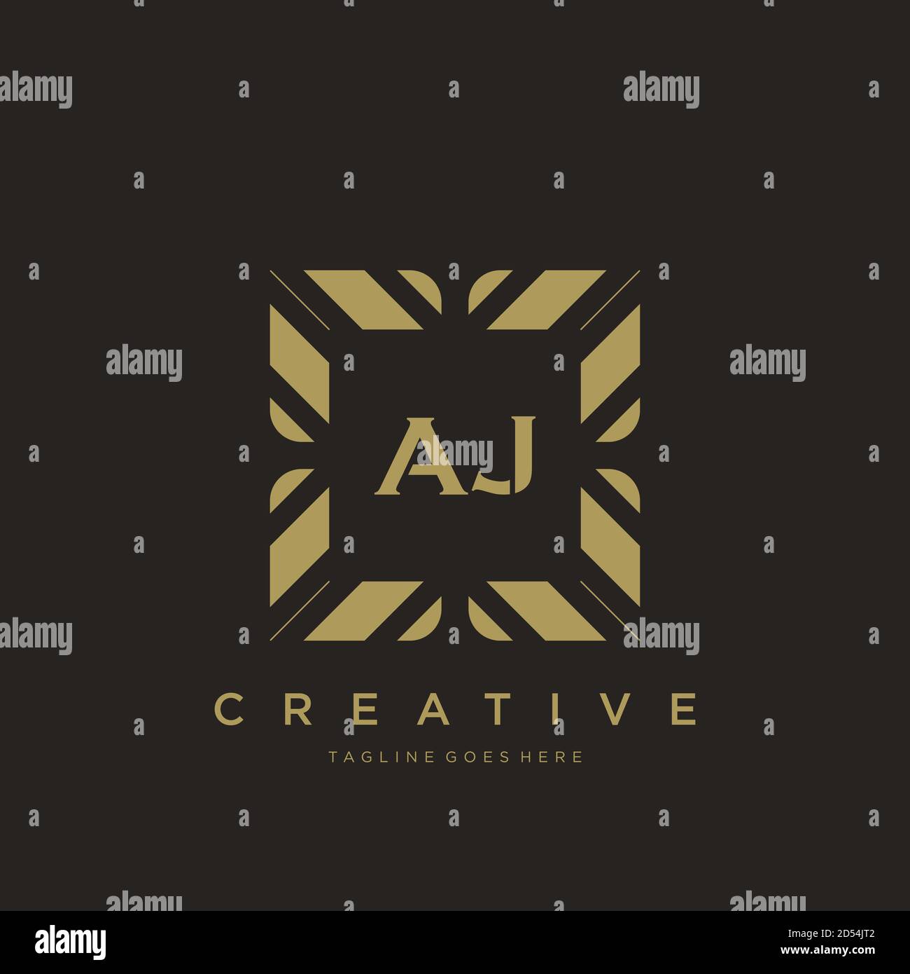 AJ initial letter luxury ornament monogram logo template vector art Stock Vector