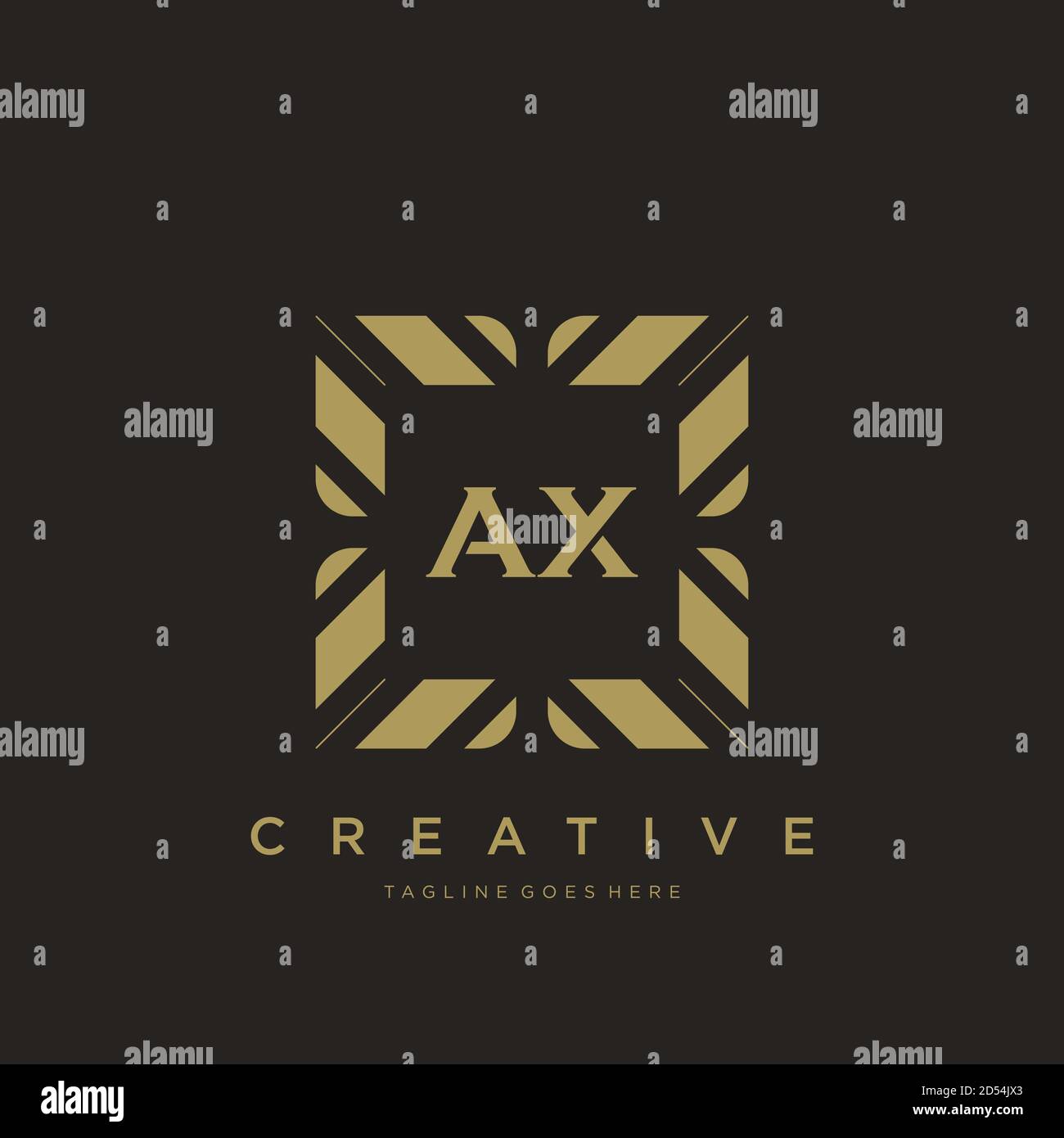 AX initial letter luxury ornament monogram logo template vector art Stock Vector