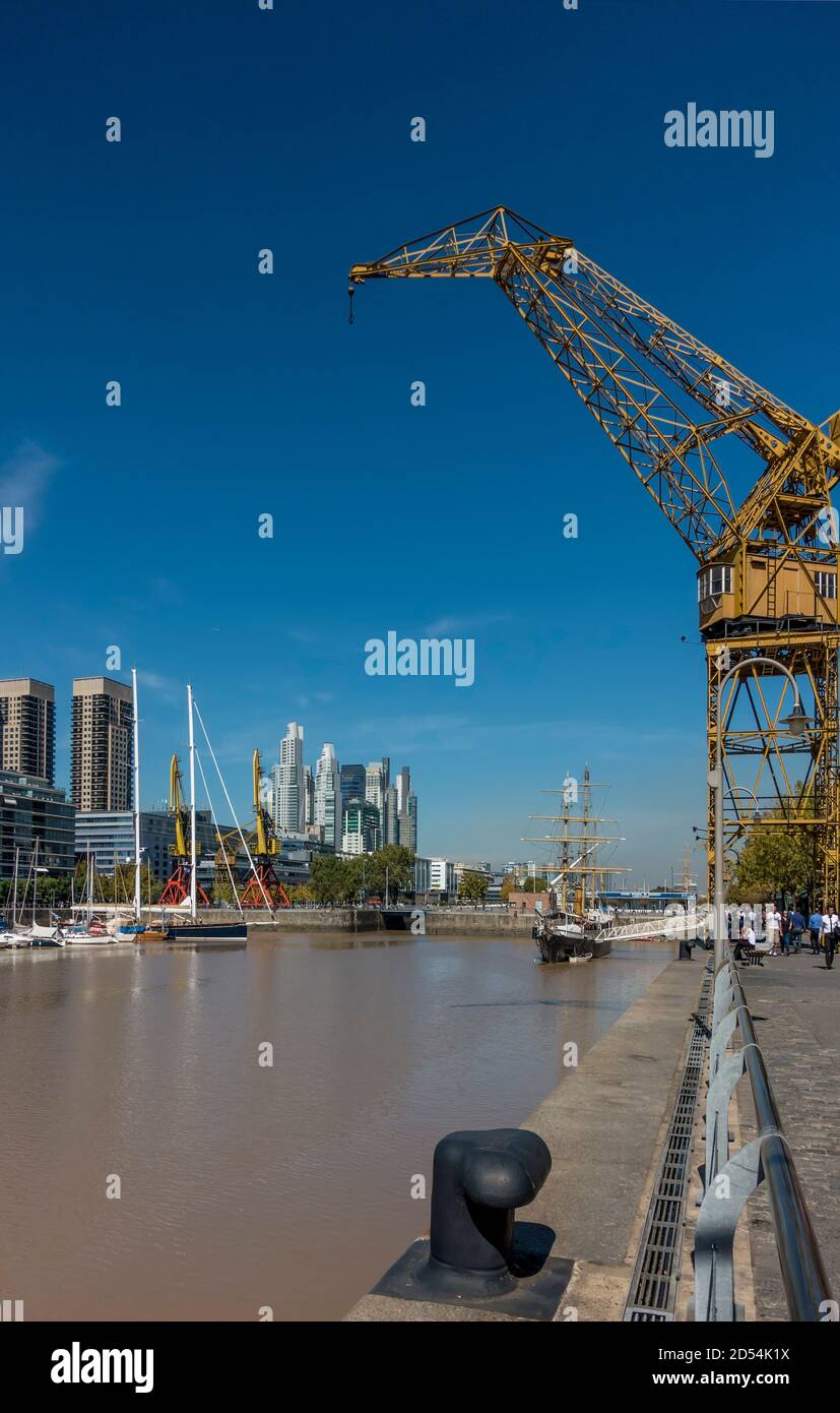Puerto Madero, Buenos Aires, Argentina with blue sky and copy space Stock Photo
