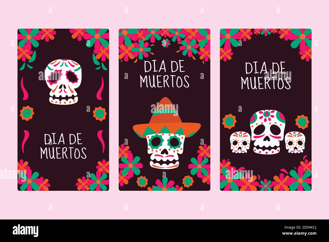 Dia De Muertos or day of the dead social media stories template Stock ...